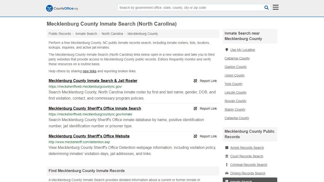 Inmate Search - Mecklenburg County, NC (Inmate Rosters & Locators)